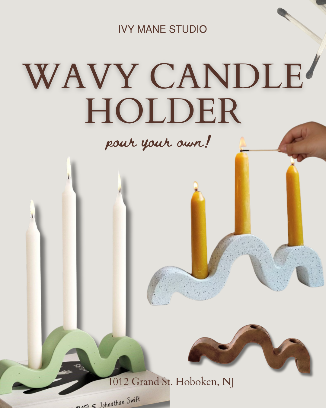 Concrete Pouring - Wavy Candle Holder