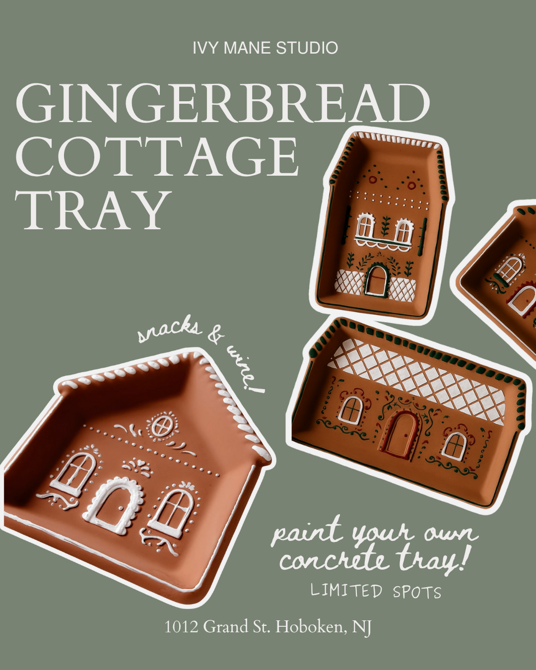 Gingerbread Cottage Tray Painting
