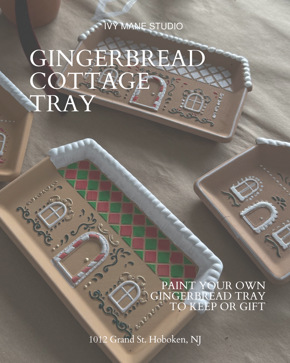 Gingerbread Cottage Tray Painting