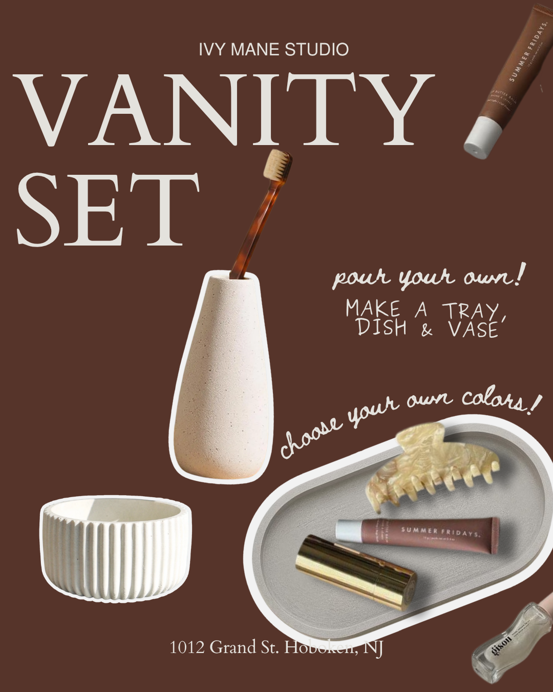 Concrete Pouring - 3 Piece Vanity Set