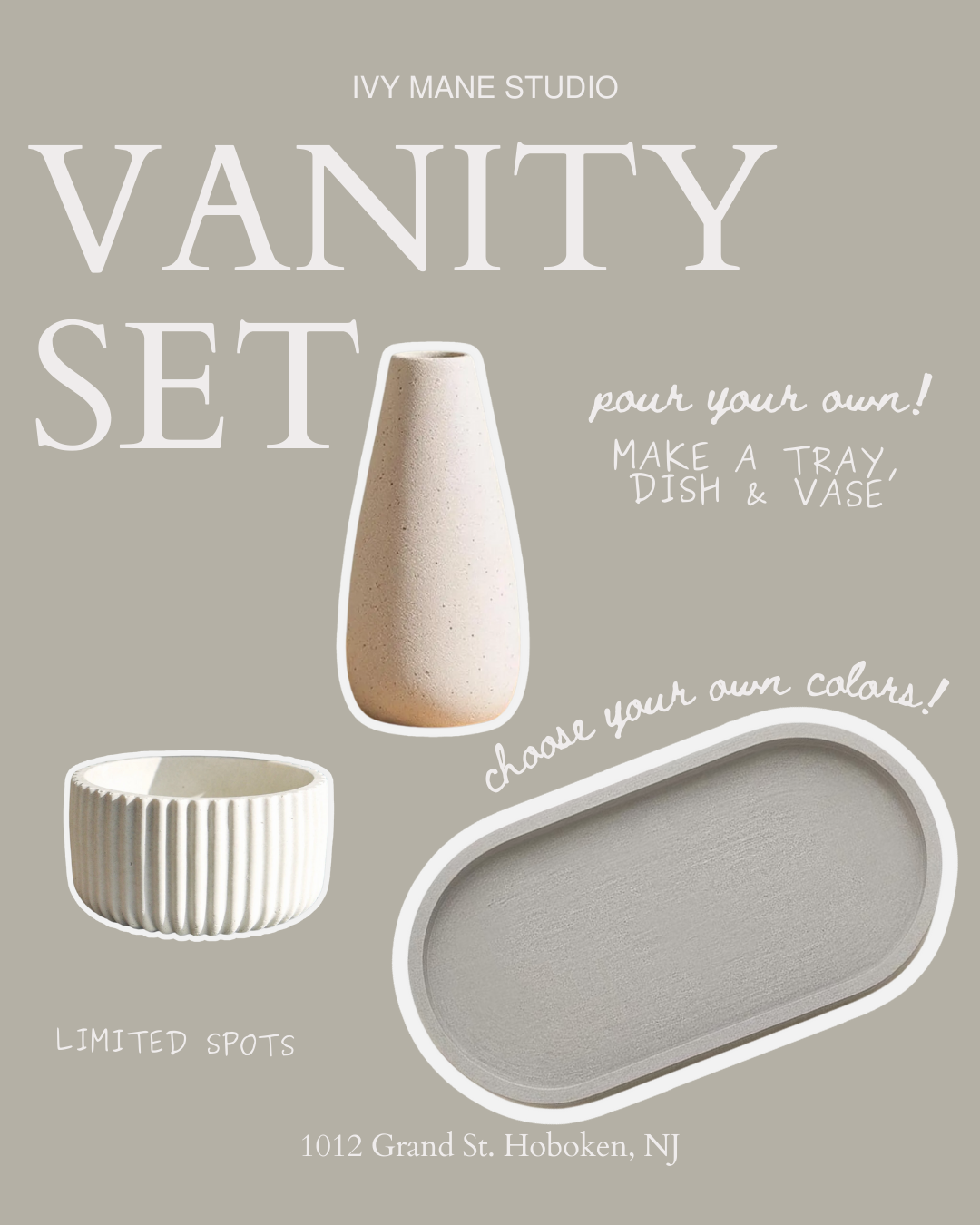 Concrete Pouring  - 3 Piece Vanity Set